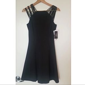 NEW Guess Strappy Black Zip up Mini Dress